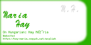 maria hay business card